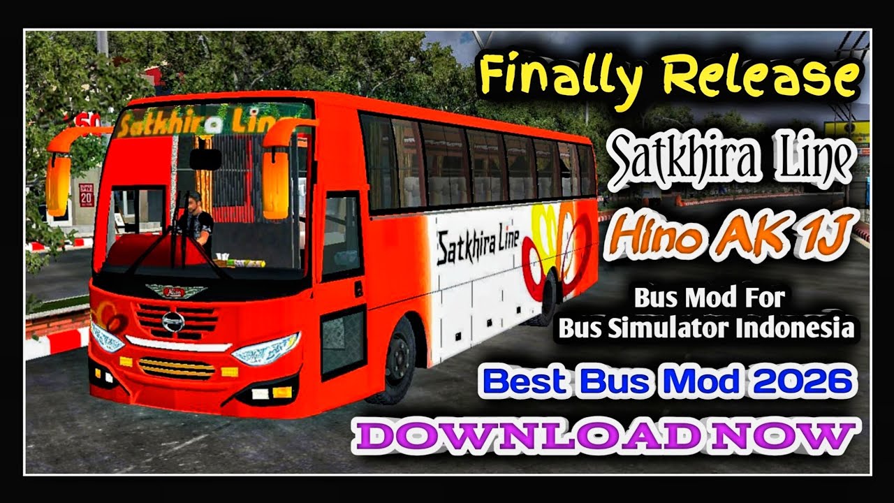 New Satkhira Line Bus Mod For Bus Simulator Indonesia || Hino Ak 1J Non Ac Bus Mod for Bussid 2026