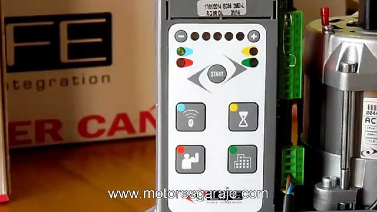 Programación tiempos motor corredera/batiente/seccional