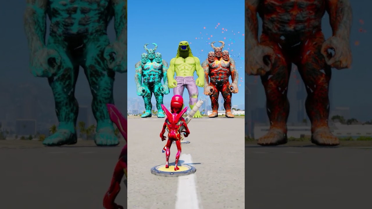 Random Superheroes VS GIANT  Tatin& Giant Lava hulk Brothers  #shorts #youtubeshorts #gta