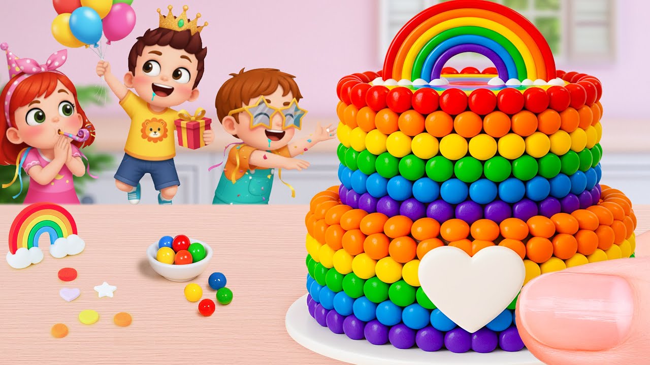Miniature Rainbow Cake Recipe 🌈 Sweet and Colorful Mini Rainbow Cake Decorating Ideas 💕 Yummy Teeny