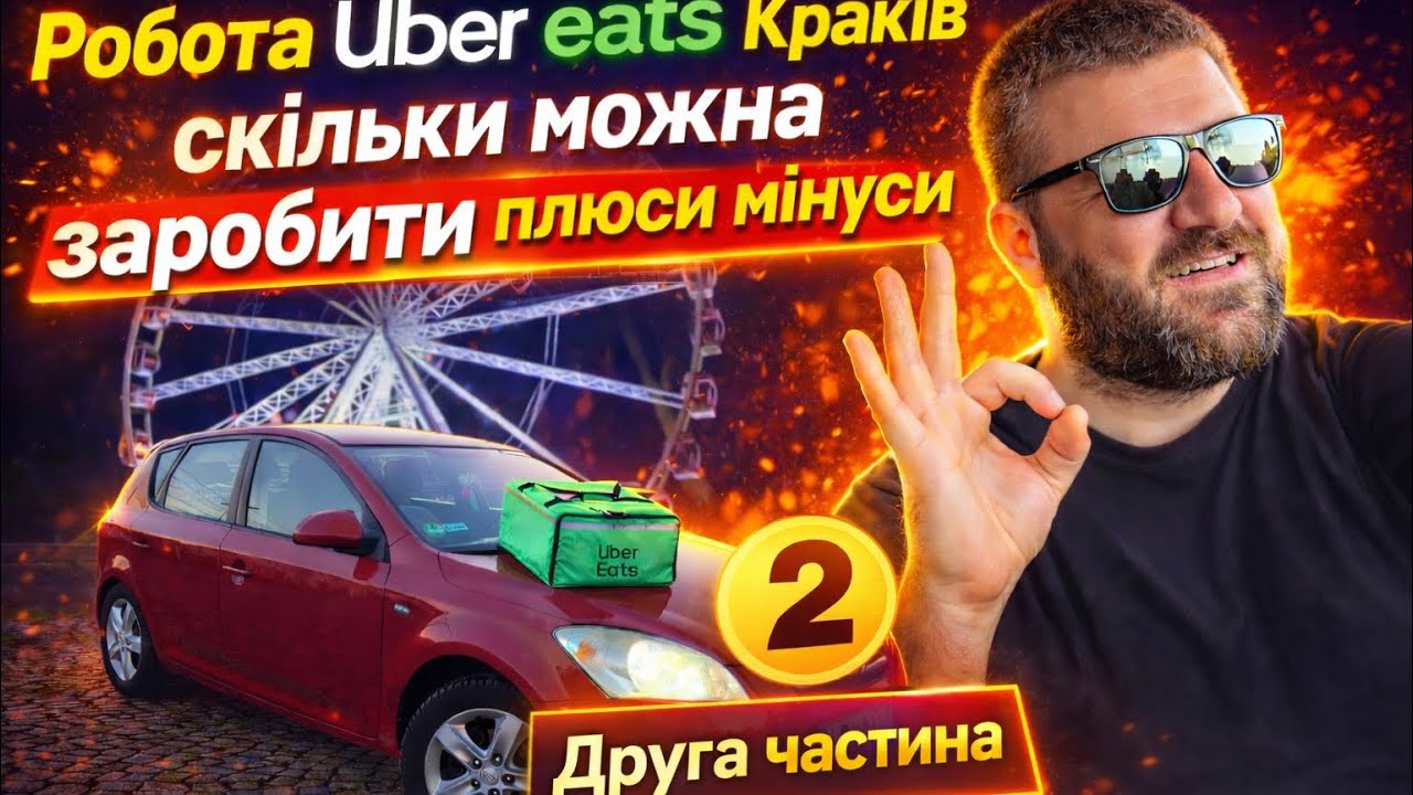 Робота курʼєра Uber eats Kraków, частина 2 в пошуках замовлень…