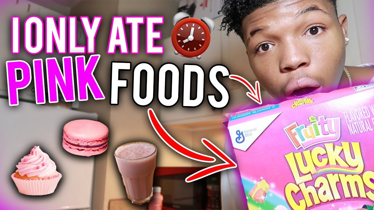I Only Ate PINK FOOD For 24 HOURS!!! (IMPOSSIBLE CHALLENGE)