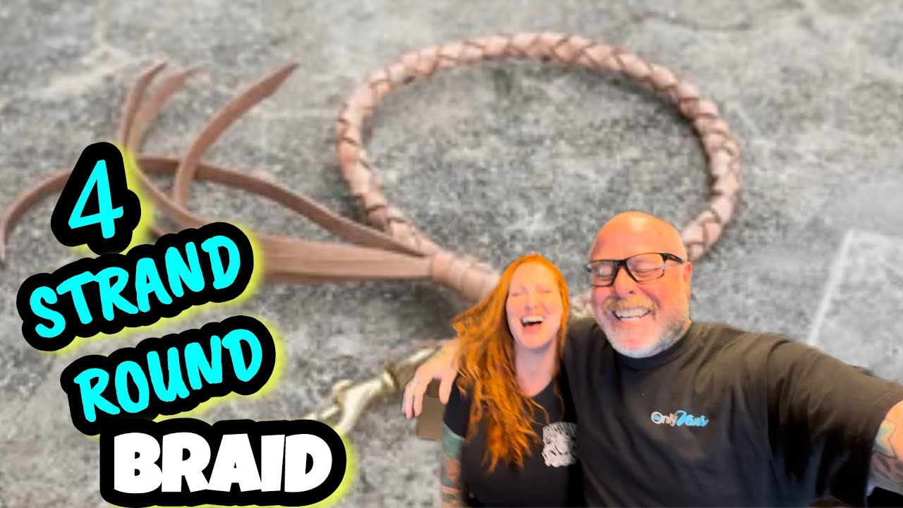 How to do a 4 strand round braid | bdiamondleather  plus crown knot