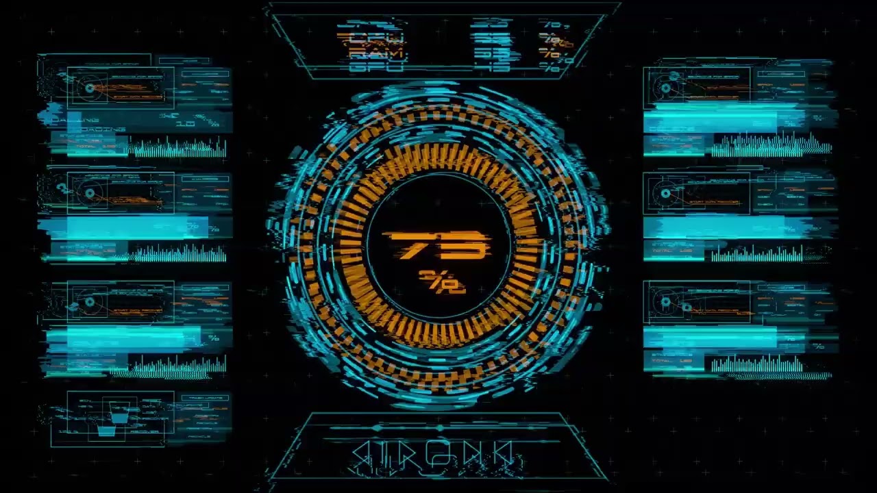 Futuristic Hud with Sound 4K 60 FPS