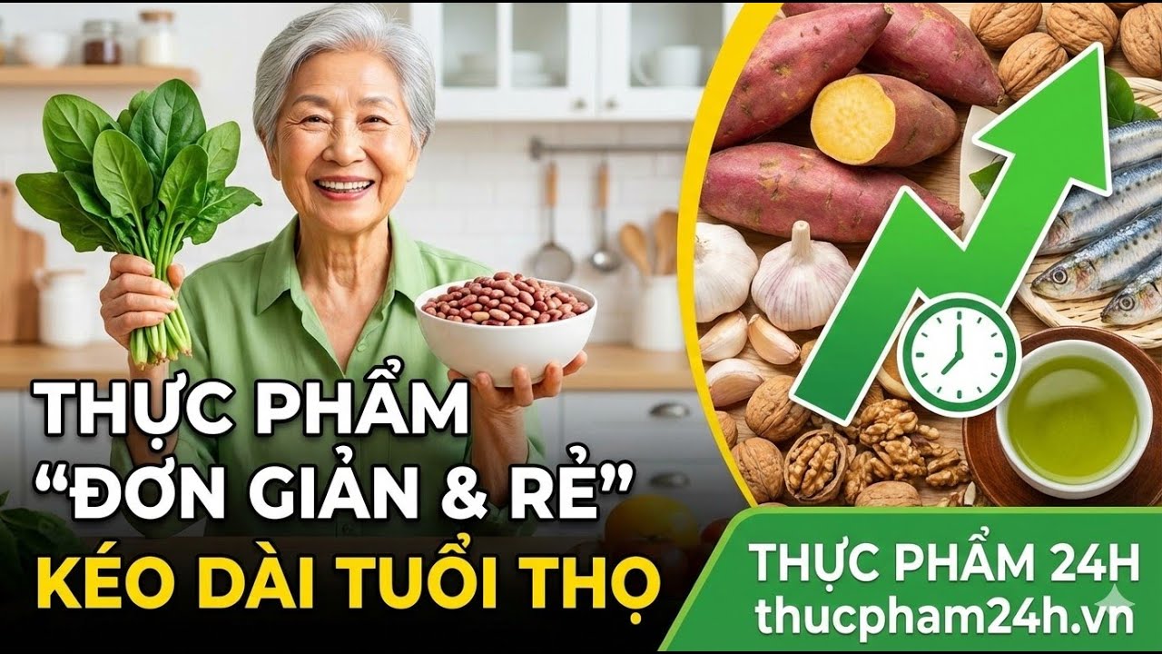 LOẠI THỰC PHẨM 'ĐƠN GIẢN VÀ RẺ' GIÚP KÉO DÀI TUỔI THỌ! Thực phẩm 24h