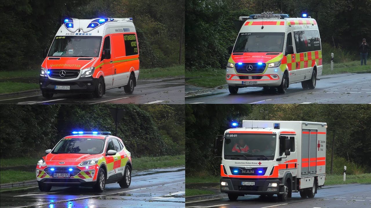 [Großalarm auf Baustelle - ManV] Einsatzfahrten RKISH & DRK in Brunsbüttel (HEI)