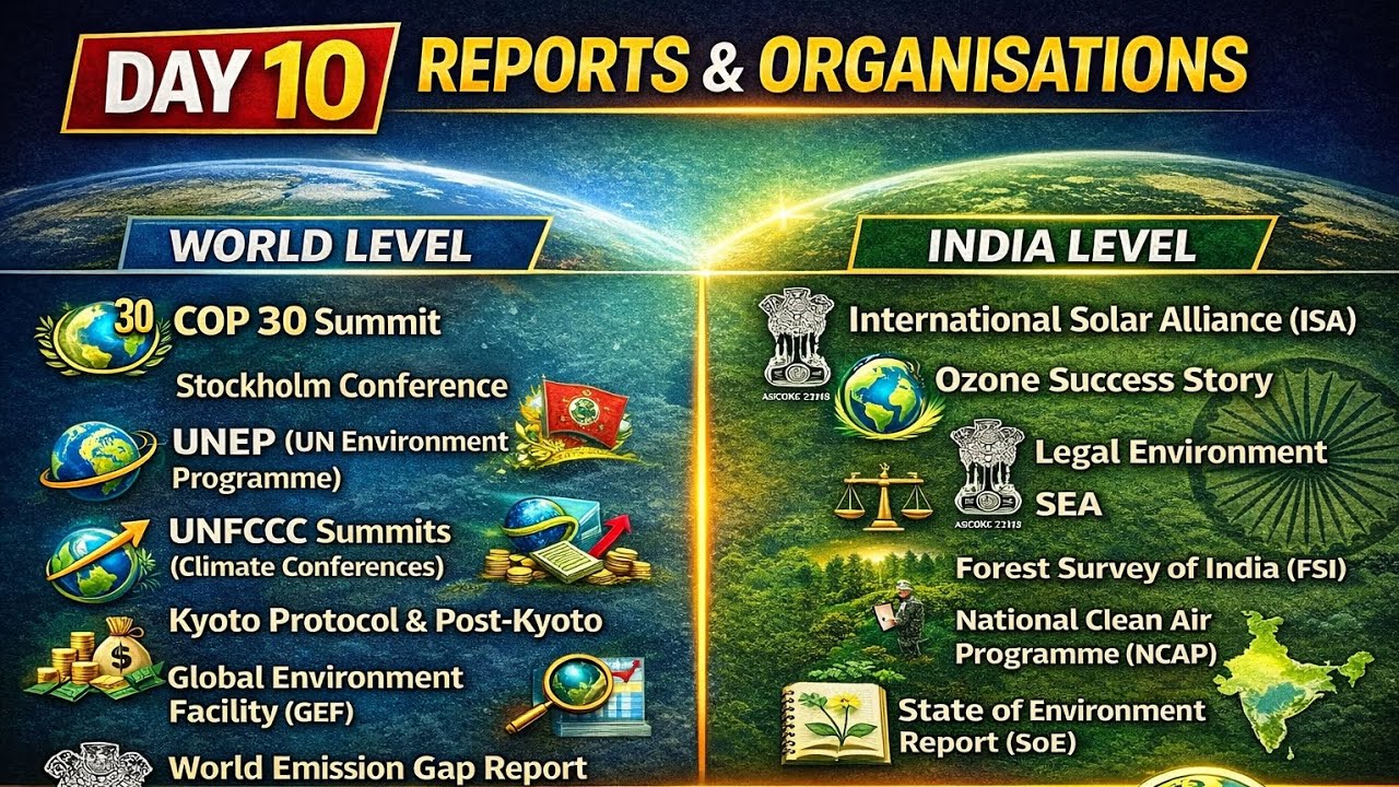 Top Environmental Reports & Organisations 🔥Day 10| UPSC 2026