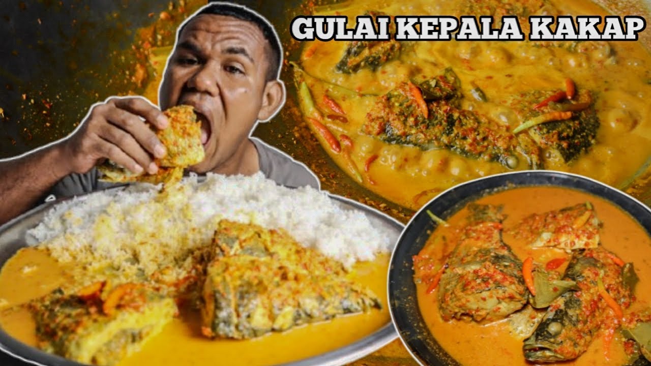 GILA! MUKBANG PORSI JUMBO GULAI KEPALA IKAN KAKAP #mukbang #mukbanginternational #food #eatingshow 