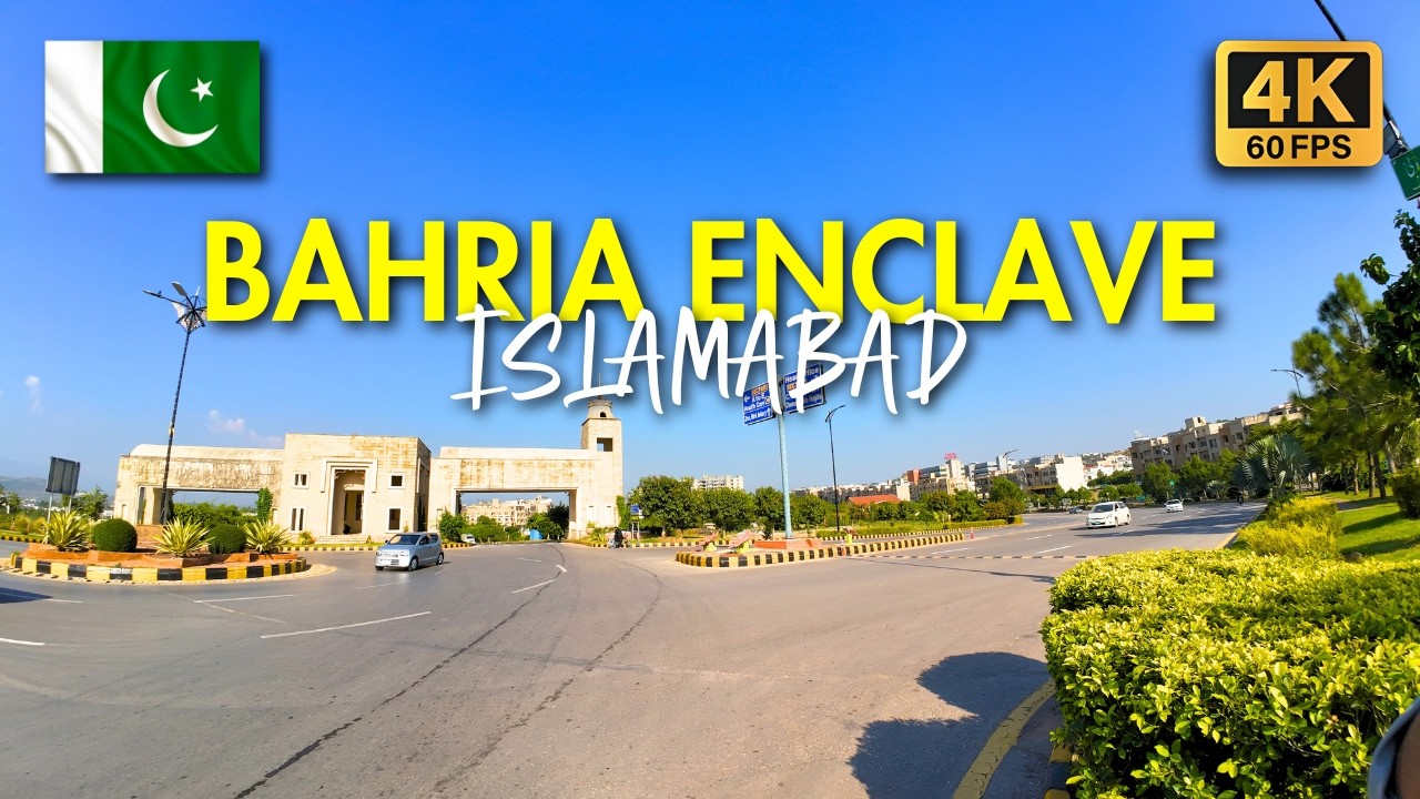 🇵🇰 Bahria Enclave Islamabad, Pakistan: 4K Motorcycle Tour & Captions