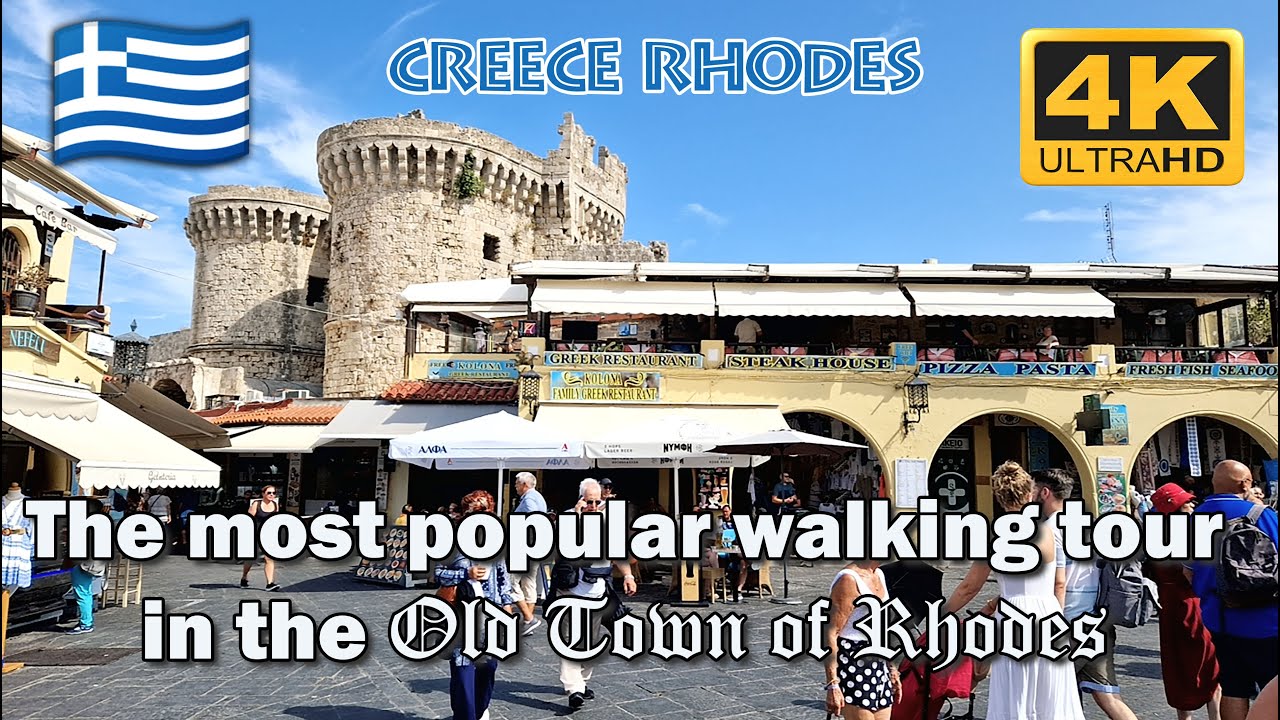 The most popular walking tour in the Old Town of Rhodes #rhodes #greece #4k
