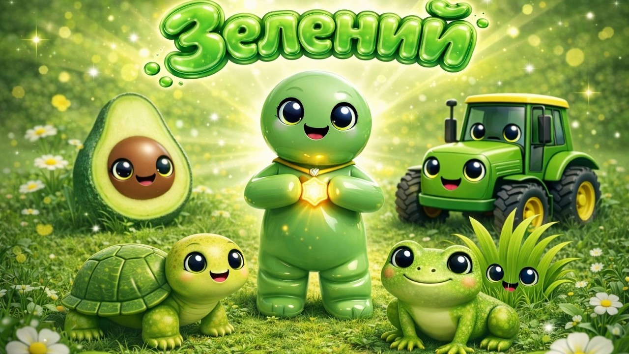 Зелений 💚 Дитячі пісні українською | Вчимо колір зелений