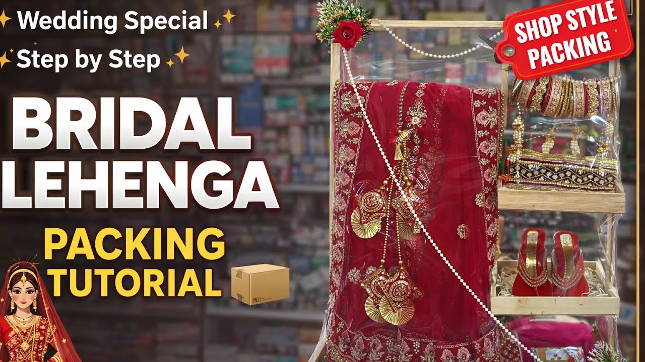 Bridal lehanga packing tutorial✨♥️|| #bridallehenga #packingideas #weddingpacking 