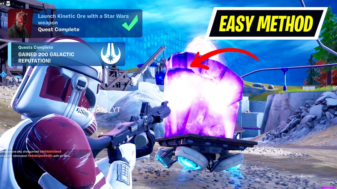 How to EASILY Launch Kinetic Ore with a Star Wars weapon Fortnite