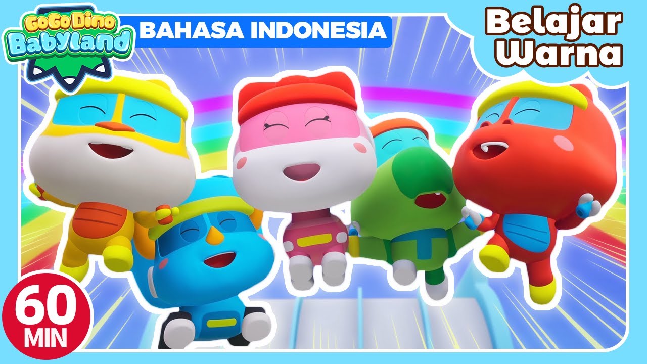 🌈Go Go Dino Bermain Dan Belajar Warna Episode Lengkap | 60min Kompilasi | Kartun Anak | Dinosaurus