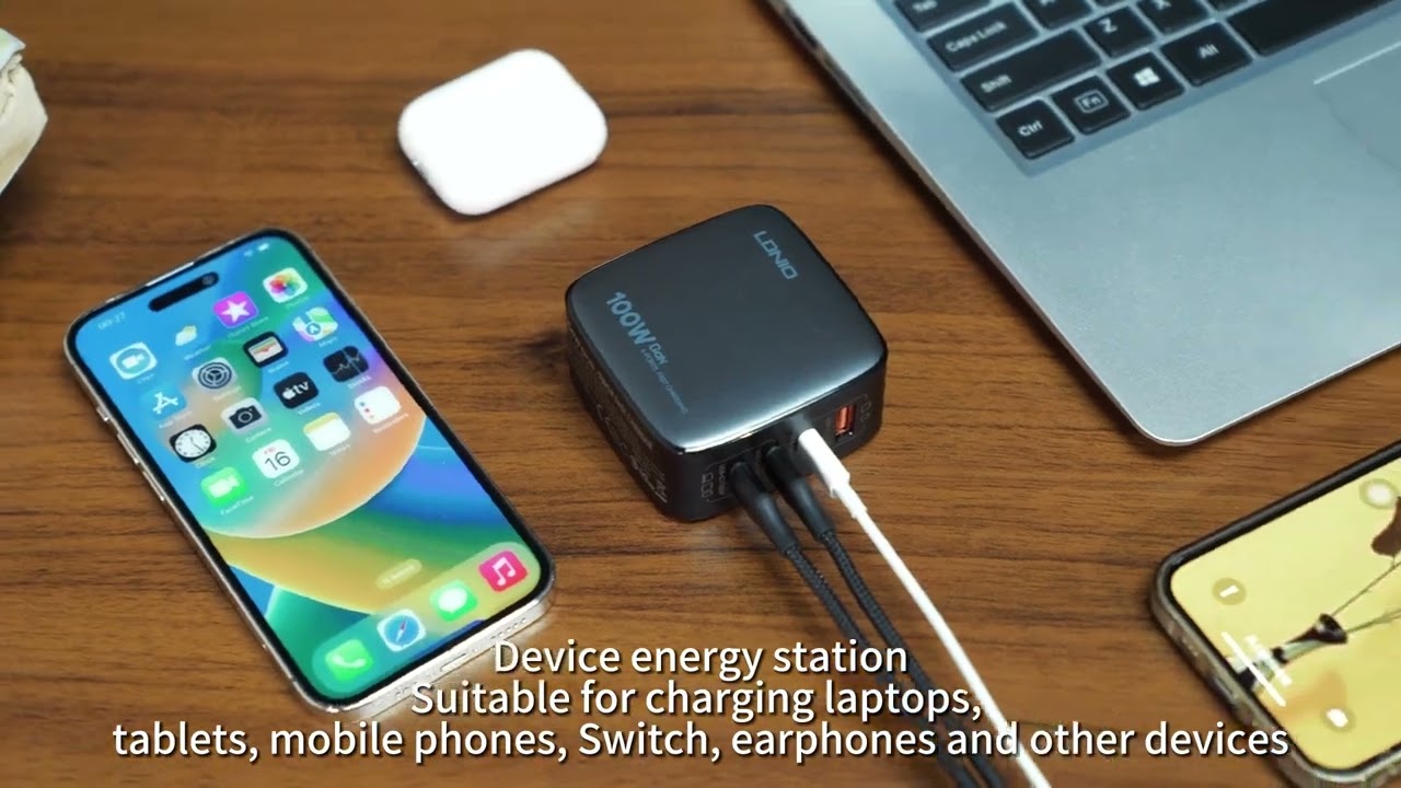 #LDNIO Q408 Fast Charge Wall charger 100W GAN(3C+1USB)port included (us+uk+eu)plug alice:15817006801