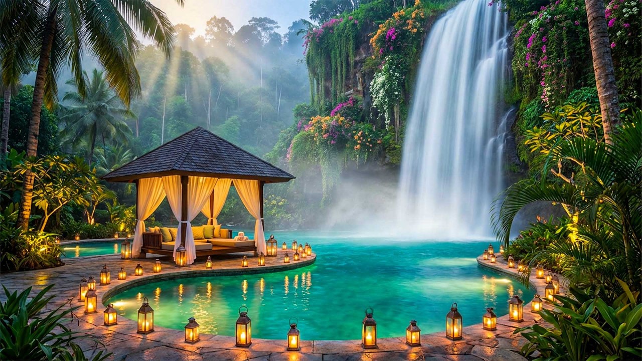 Calm Woodland Sanctuary 🍃 Waterfall & Birds Chirping for Deep Sleep and Healing Meditation