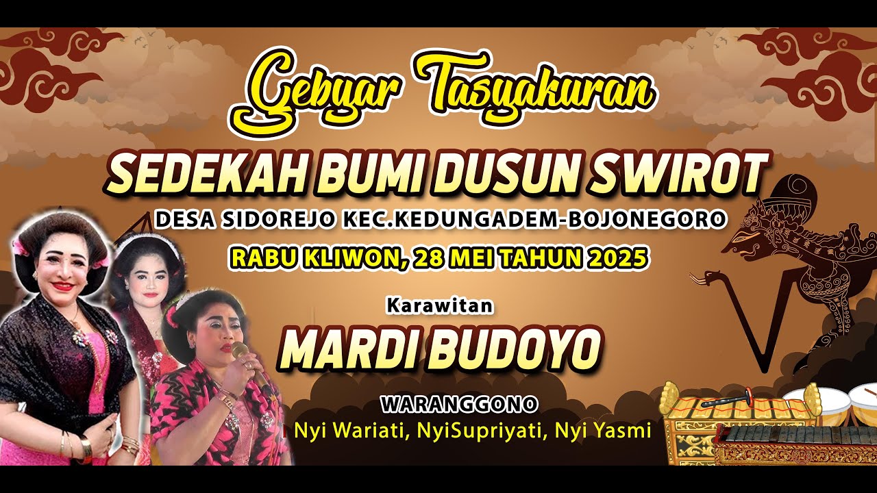Pagelaran Seni Karawitan Langen Tayub dalam rangka Sedekah bumi Dsn. Swirot Ds. Sidorejo