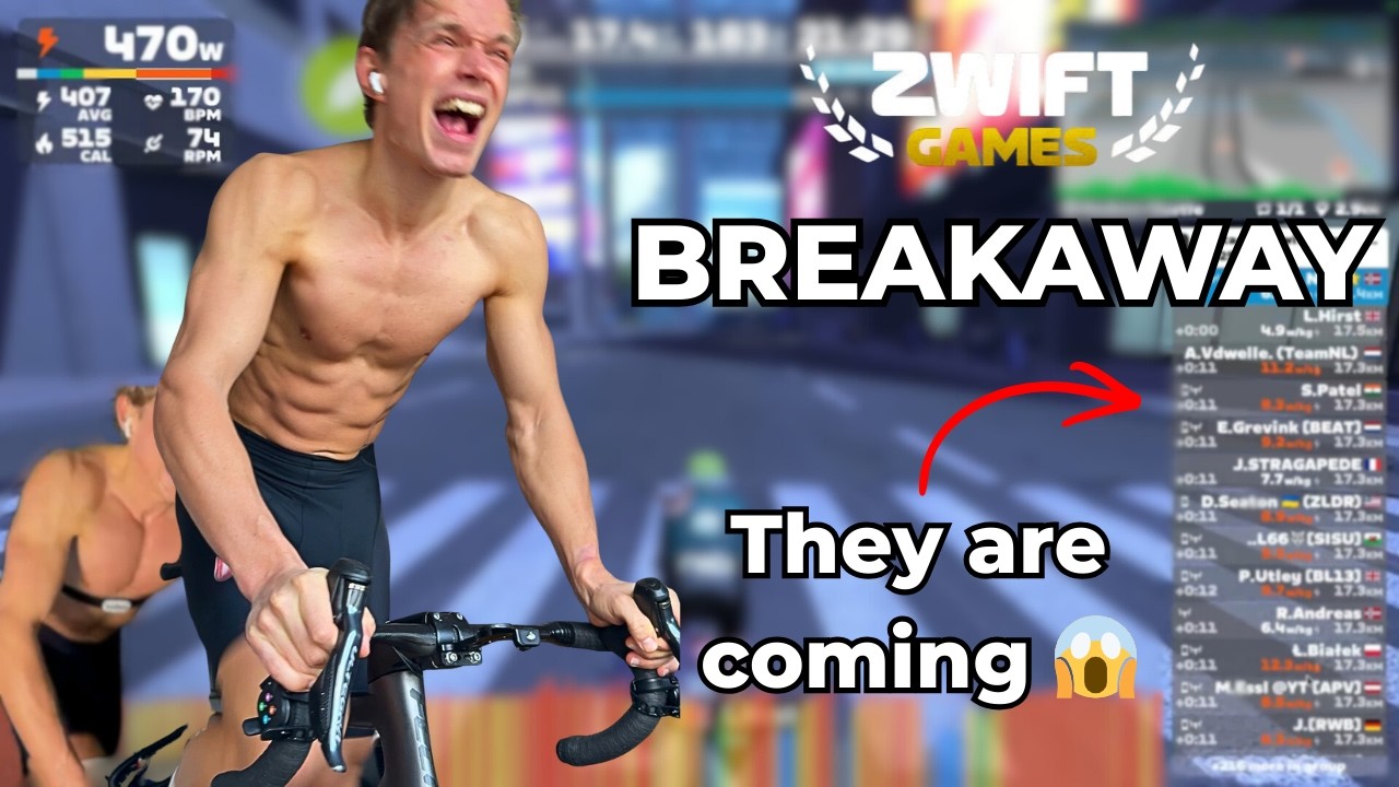 Zwift Games: Breakaway против более чем 250 опытных райдеров (Этап 2)