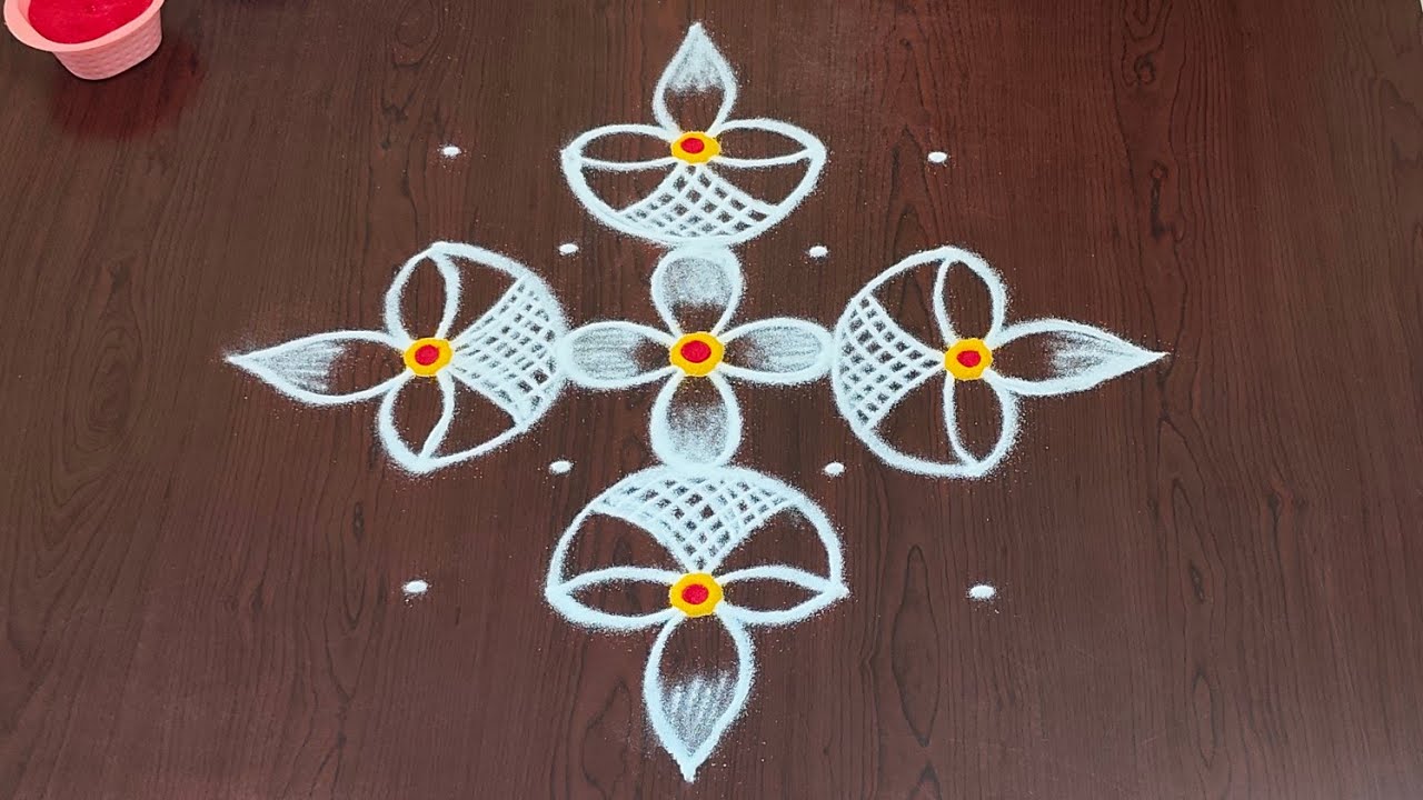 Beautiful Diwali diya rangoli with 5×5dots|easy dheepavali rangoli|dheepam muggulu|#Rang Kaa Rangoli