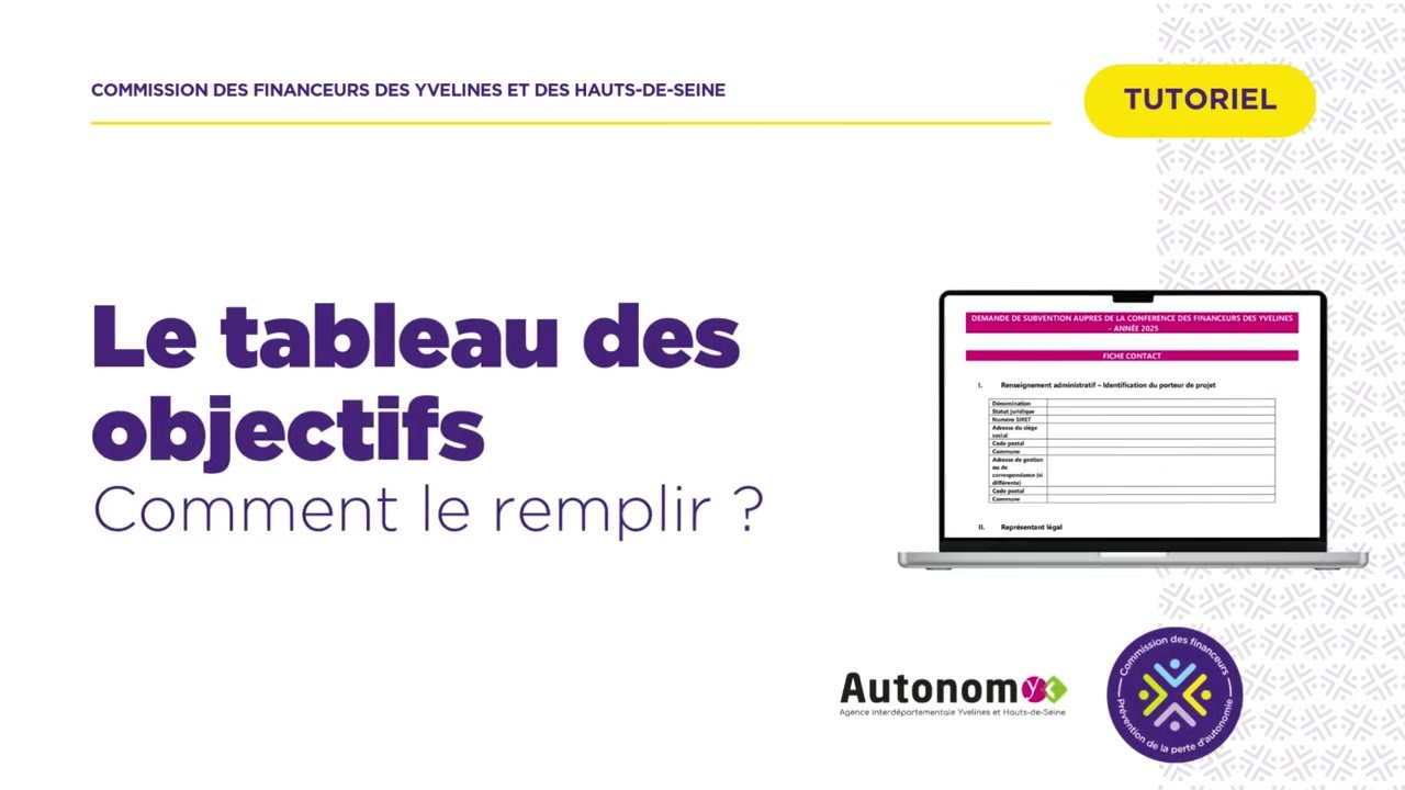 Le tableau des objectifs