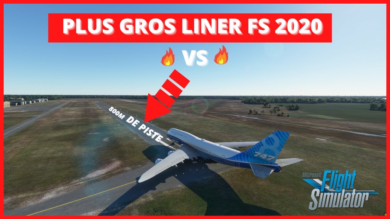 Défi Atterrissage Extrême Flight Simulator 2020 !!! Faire atterrir un 747-800 sur 800m de piste !!