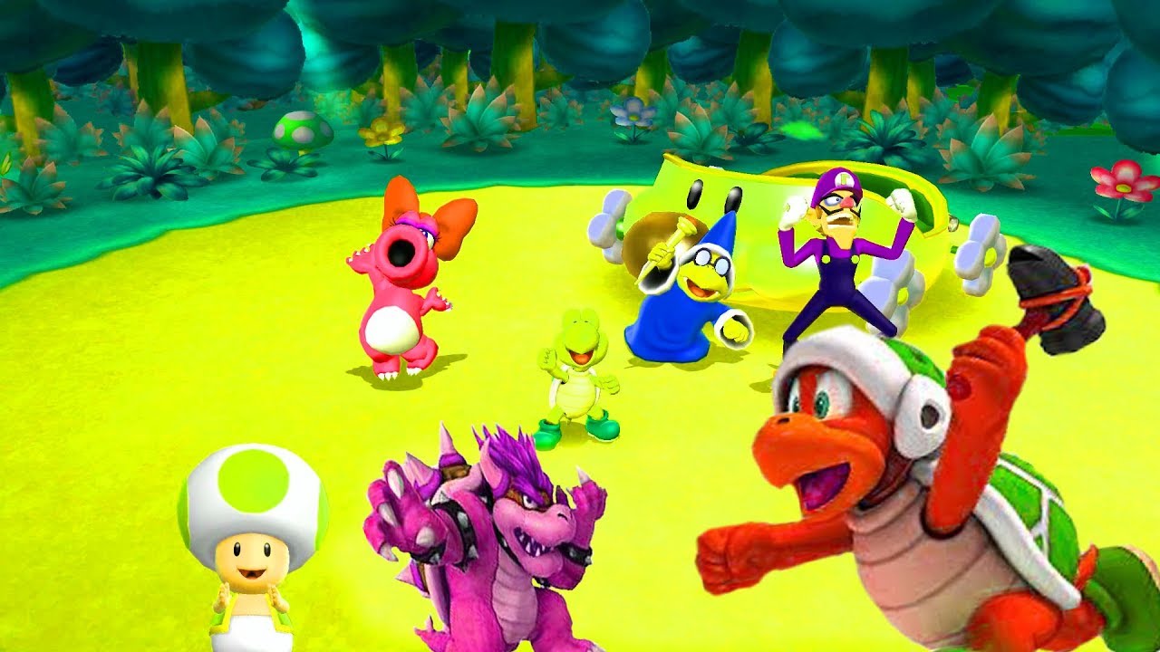 Mario Party 9 | Party - Toad Road, Hard. Koopa Vs Waluigi Vs Kamek Vs Birdo. ( Party #154)