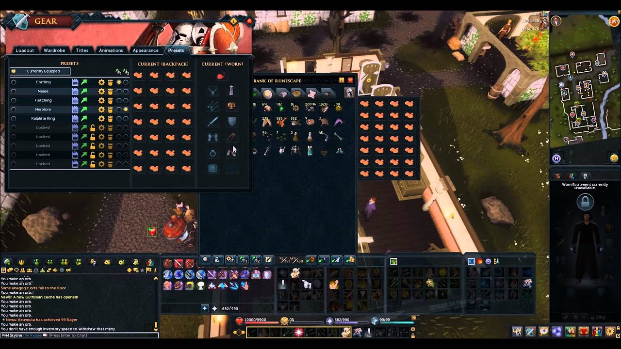 Runescape 3 - D4Skyline - How To Set Bank Presets Up