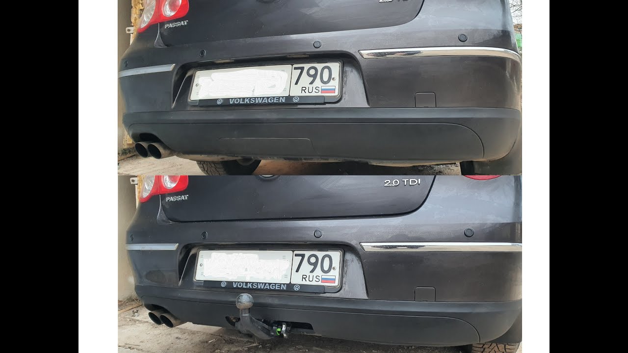 Установка оригинального фаркопа (ТСУ) на VW Passat b6