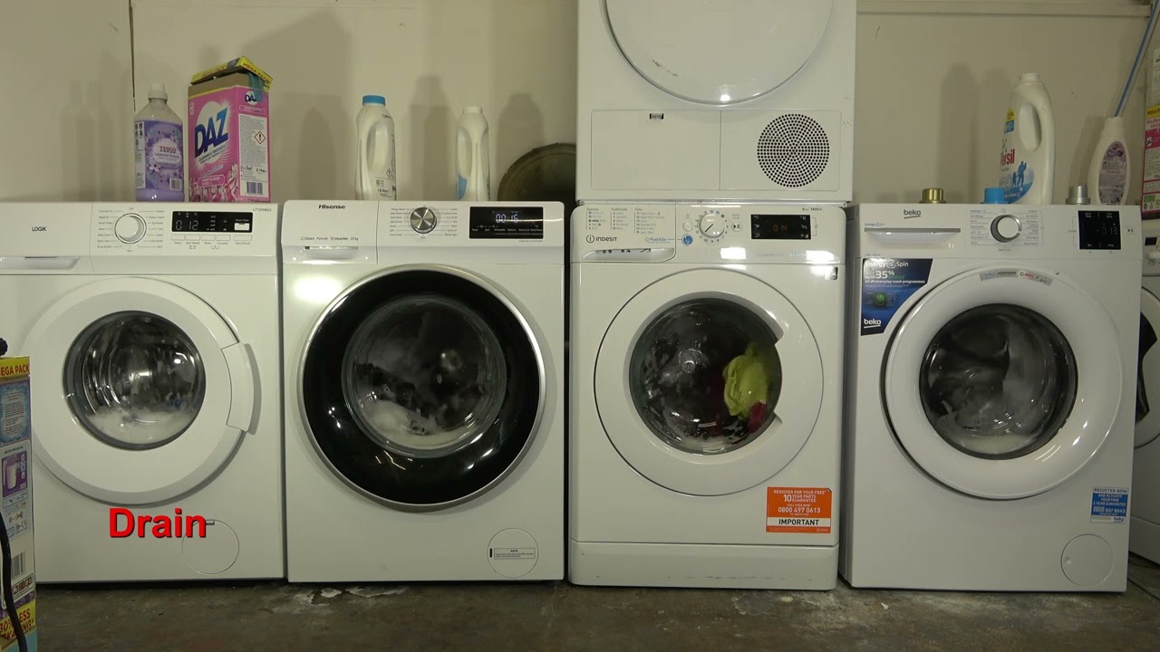 Wash race - Beko energy spin vs. indesit innex vs. Hisense vs. logik / 20-minute wash