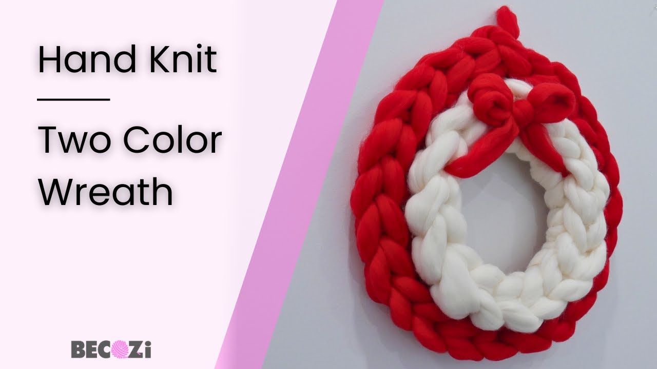 HAND KNIT A CHRISTMAS WREATH