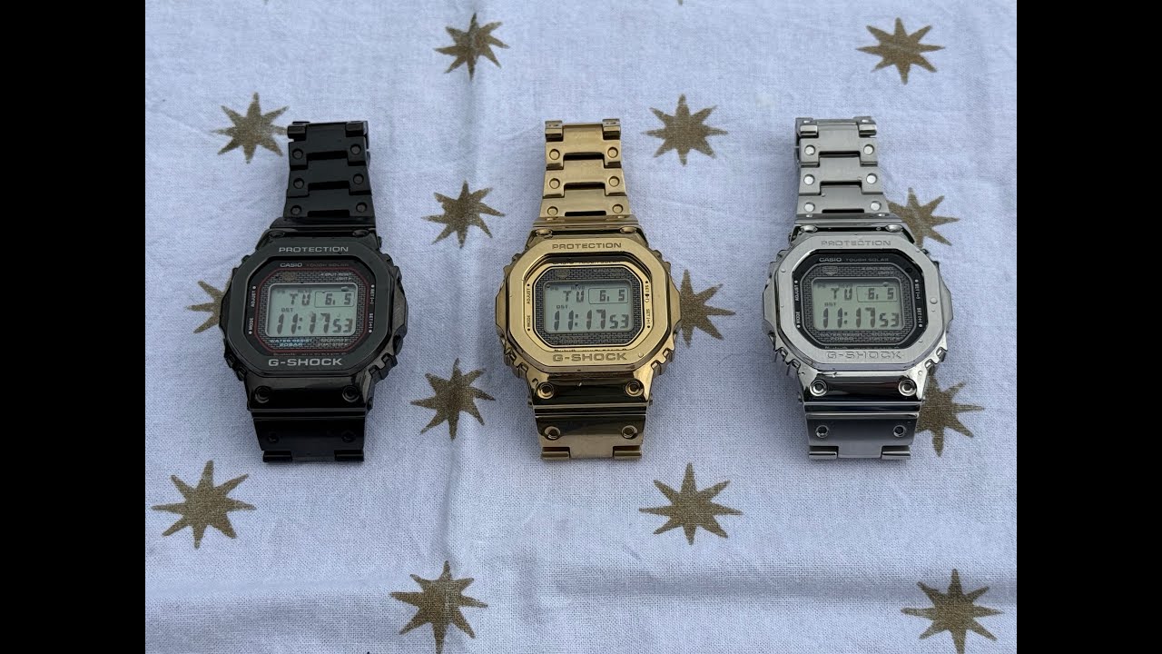 #339 First 3 Full Metal G-Shock Squares Walk & Talk GMW-B5000