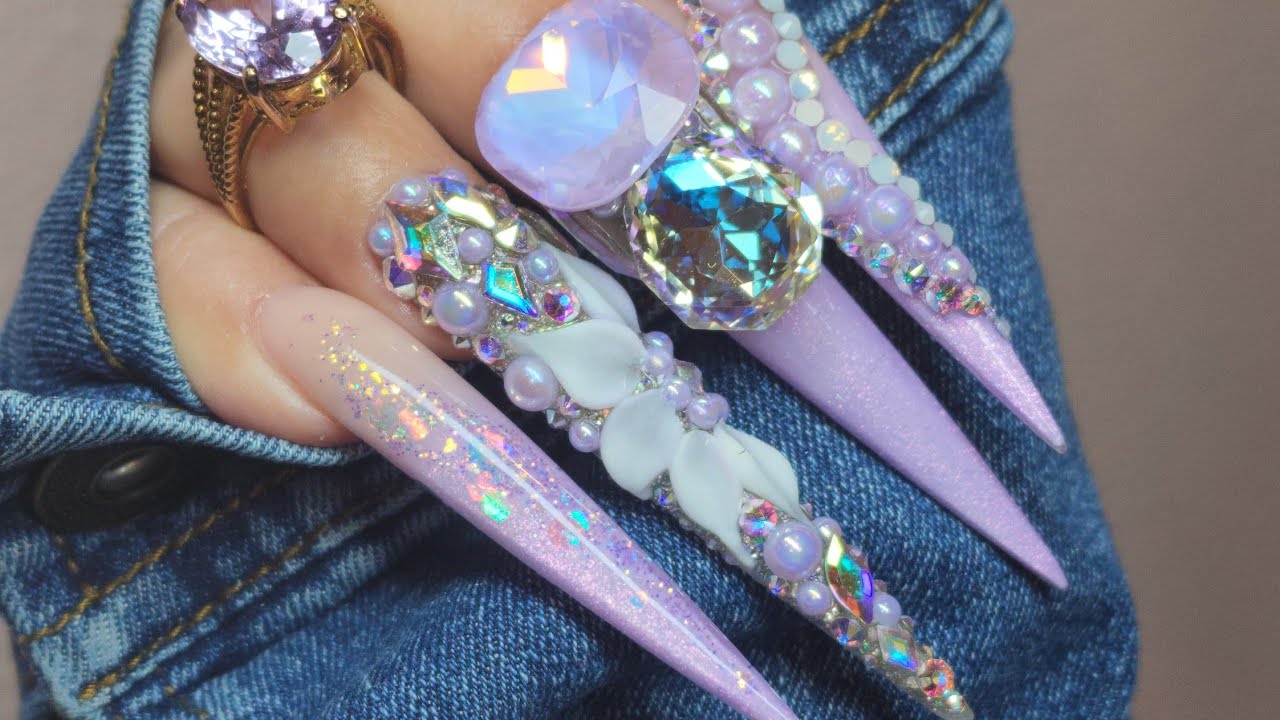 3xl Lavender Stiletto Set |  Buchona nails 💅