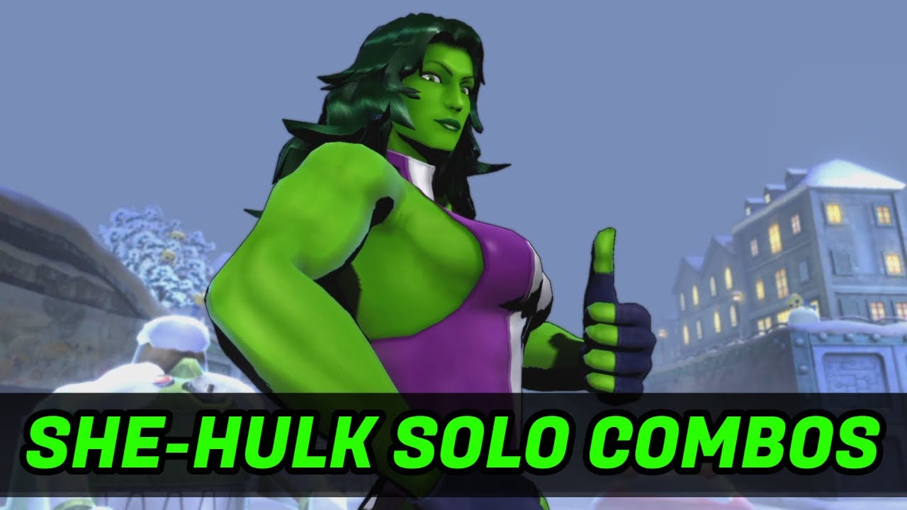 UMVC3 - SHE-HULK SOLO COMBOS!
