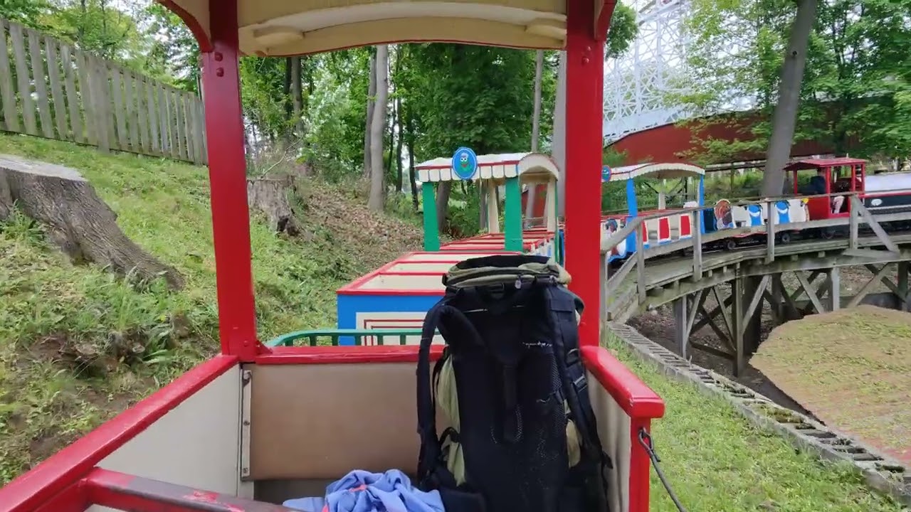 invisible friend at seabreeze Park .. Nice backpack Harvey! Train ride
