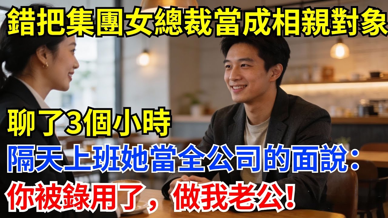 我錯把集團女總裁當成相親對象，聊了3個小時，隔天上班，她當著全公司的面說：你被錄用了，做我老公！#奇聞 #奇聞軼事 #故事頻道 #故事分享 #職場 #女總裁#相親