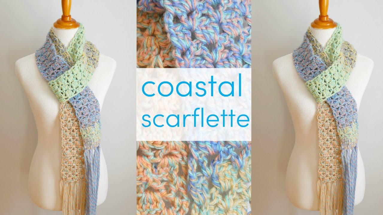 How to Crochet the Coastal Scarflette
