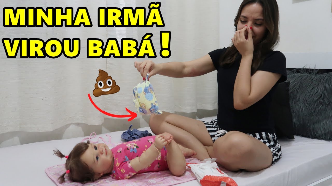 MINHA IRMÃ VIROU BABÁ DA MINHA BEBÊ REBORN LUNA POR 24 HS 🤭