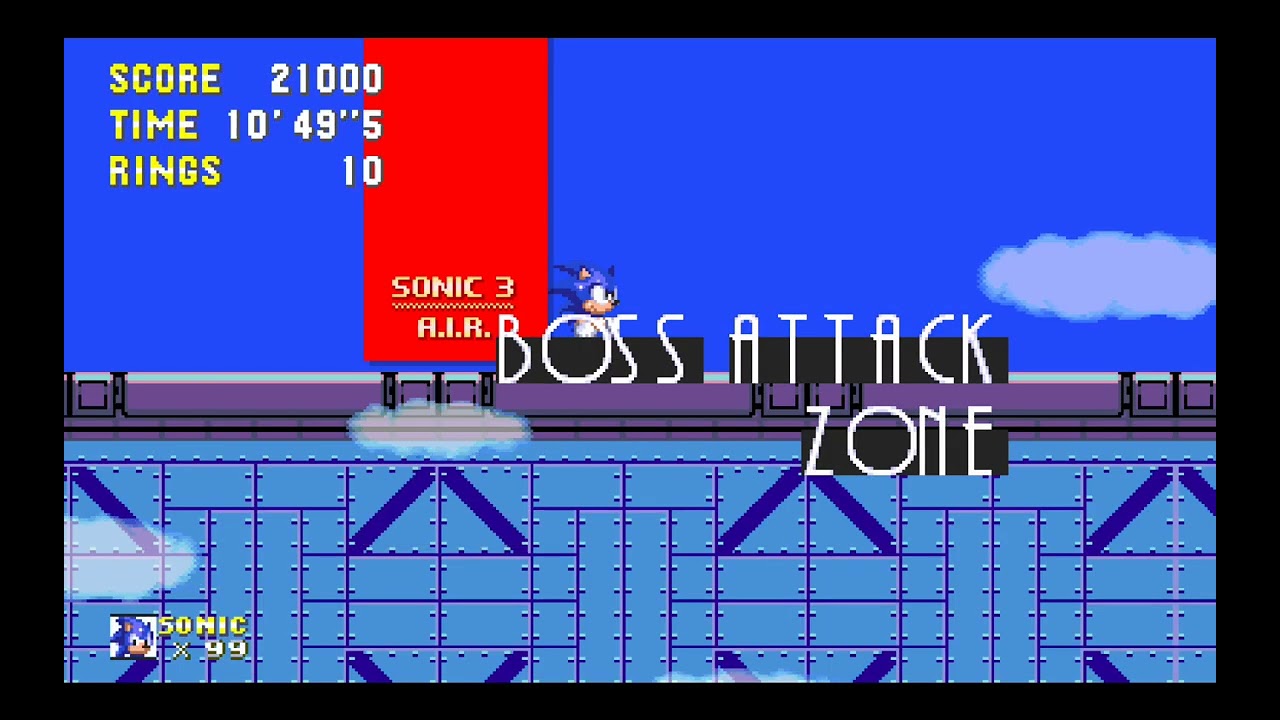 Sonic 3 A.I.R - Boss Attack Zone Walkthrough (1080p/60fps)
