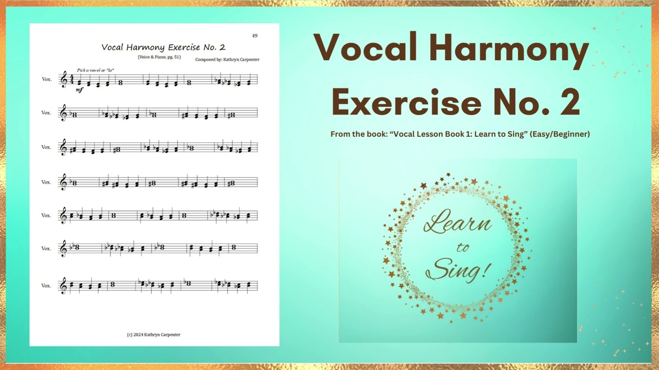 Vocal Harmony Exercise No. 2 (Vocal Lesson Book: Learn to Sing) #vocalharmony #learnharmony