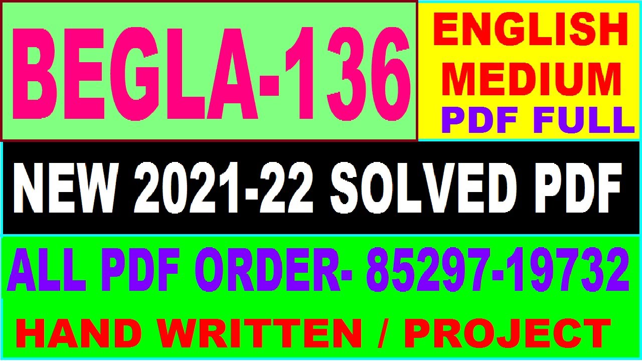 begla-136 solved assignment 2021-22 / begla 136 solved assignment in English / ignou begla 136