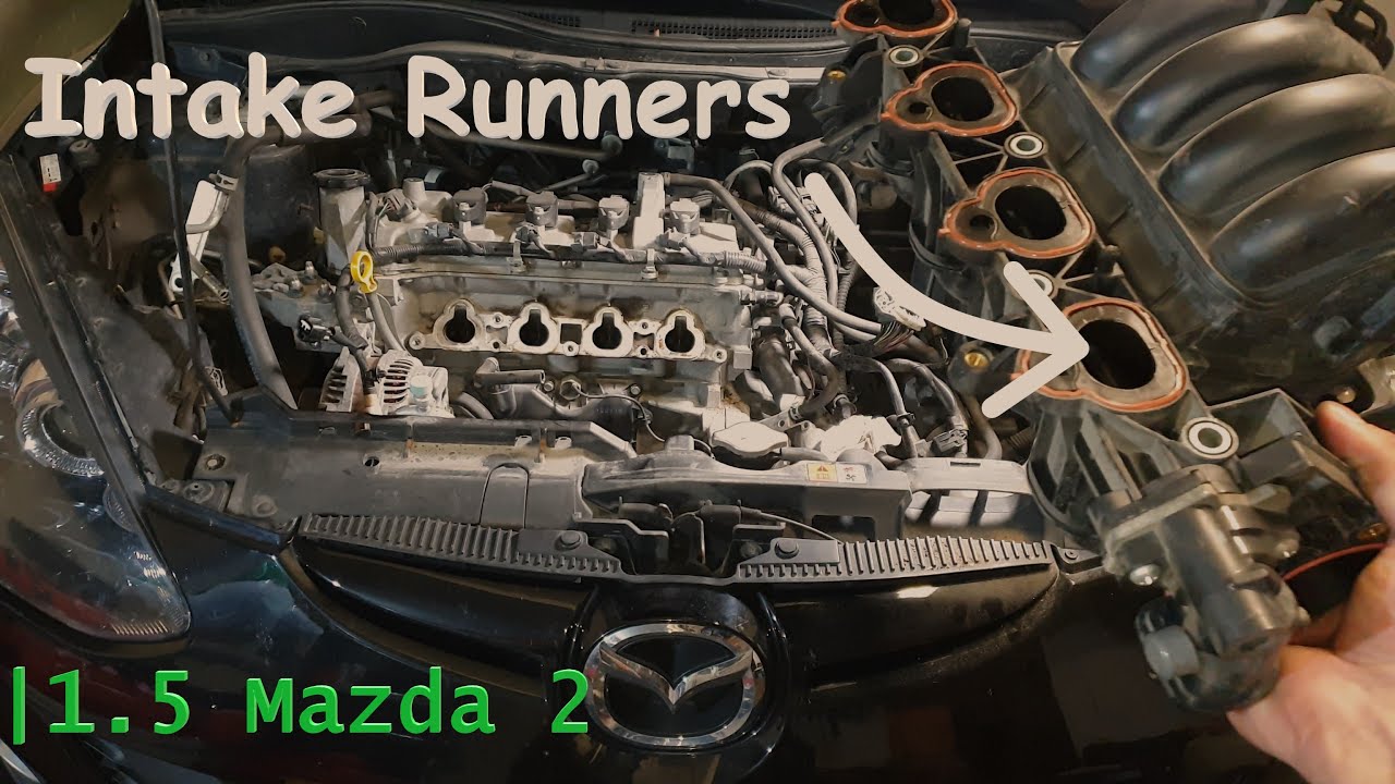 Снятие впускного коллектора Mazda 2 1.5 / Замена прокладки / Проверка направляющих