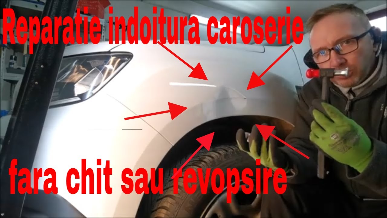 Demonstratie indreptare caroserie prin tinichigerie PDR fara sa necesite chit sau revopsire