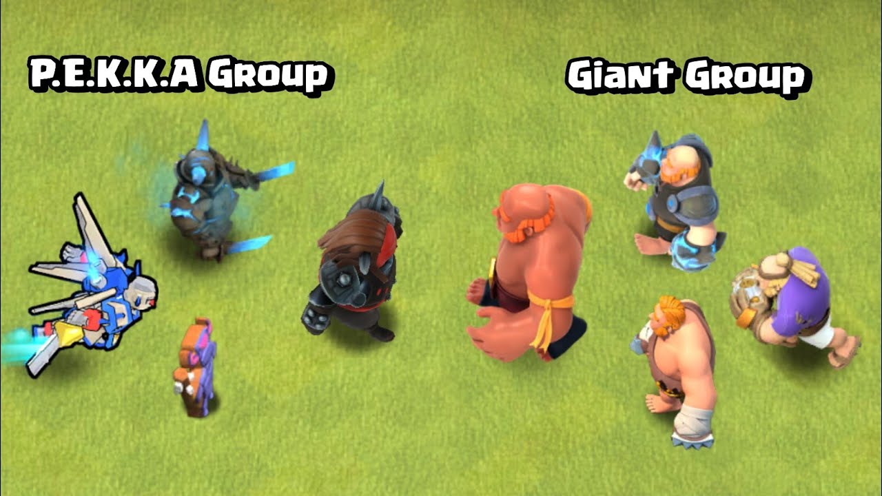 P.E.K.K.A Family VS Giant Family! Clash of Clans
