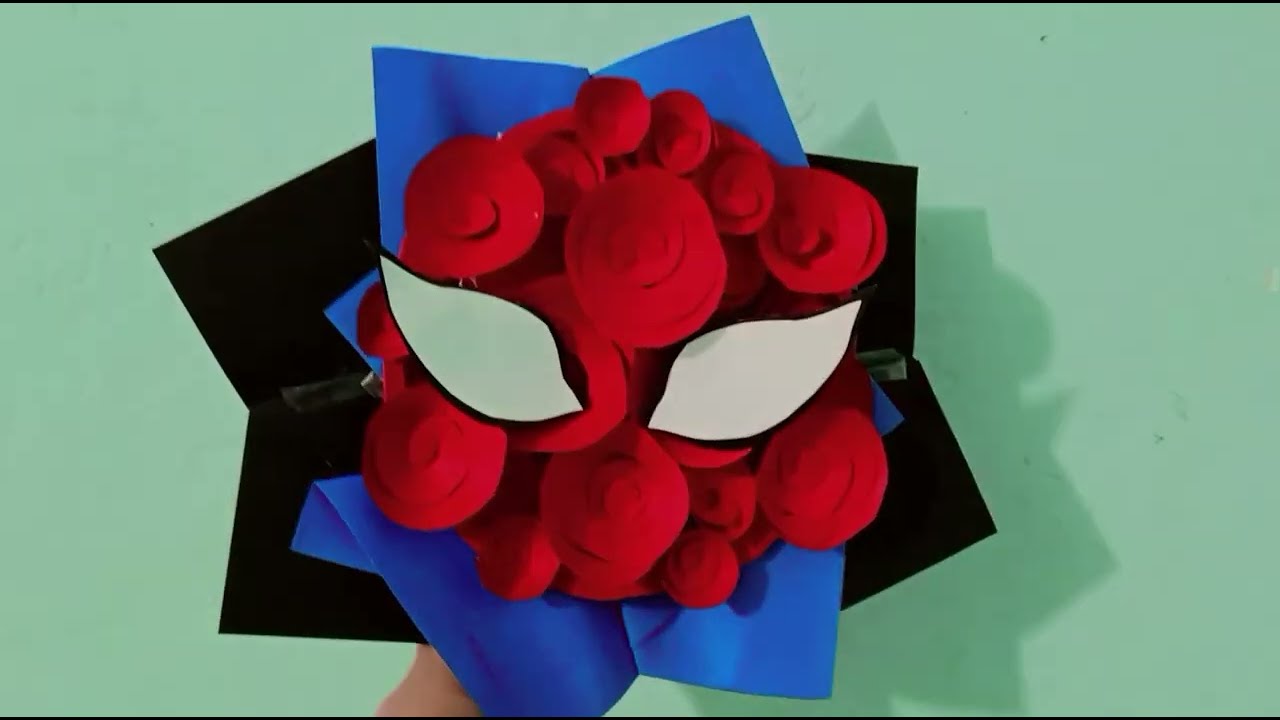 como hacer un ramo de espiderman #espiderman