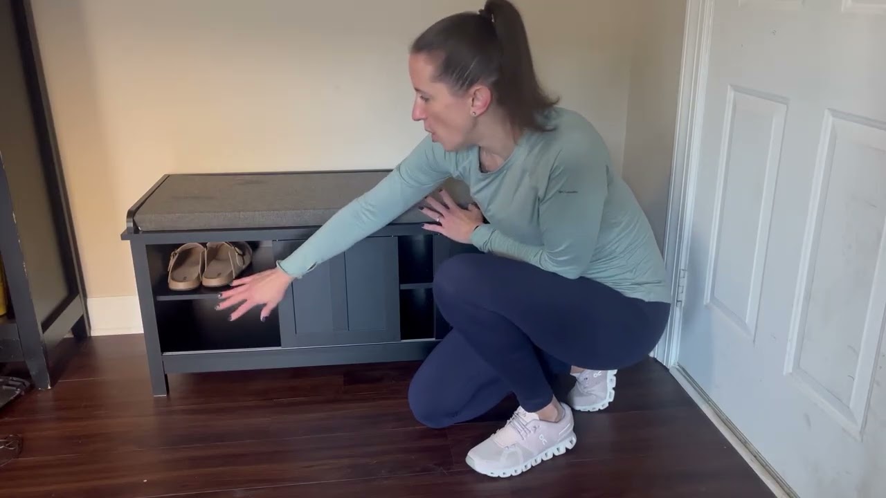 This bench shoe organizer is functional and looks great! |Product Overview #ad #amazoninfluencer