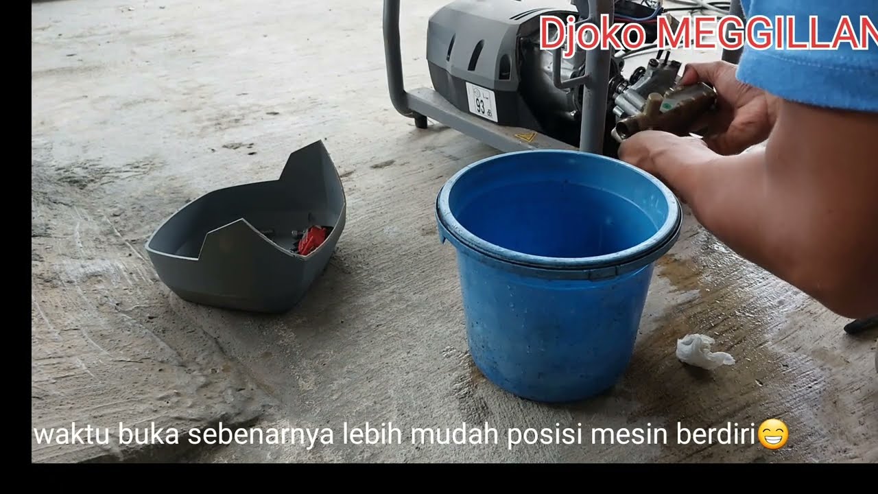 Cara mengatasi mesin nyendat². Ganti oli mesin Karcher hd 5/11