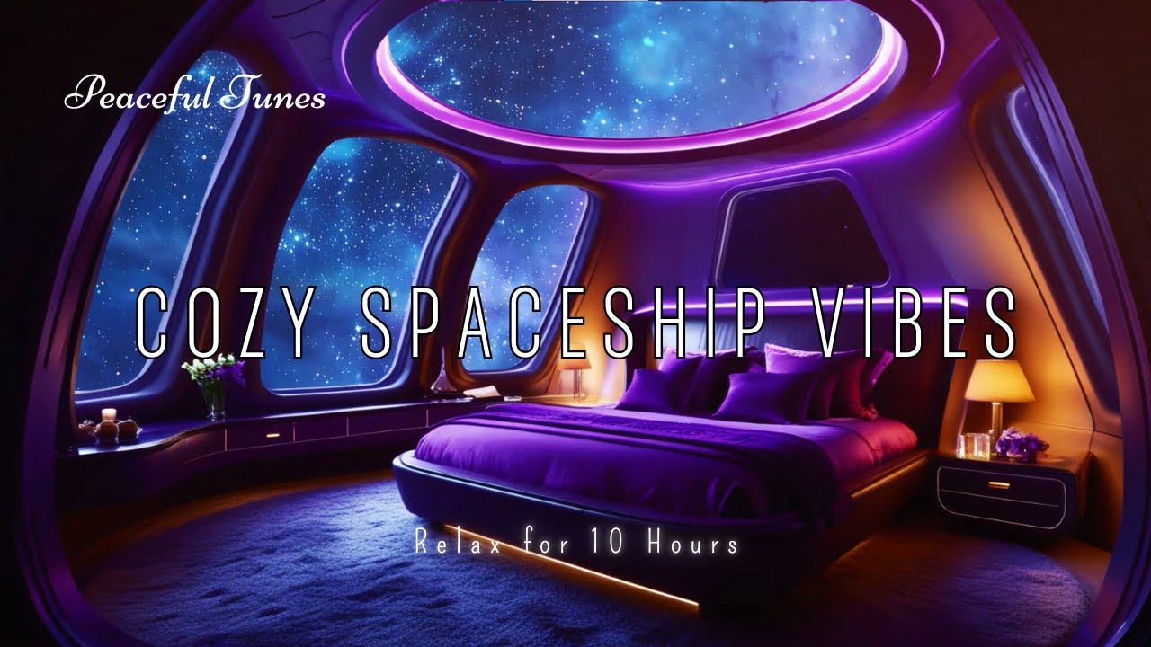 Galaxy Views 🌌 Relaxing Space Ambience from a Cozy Spaceship Bedroom | 10 Hours |