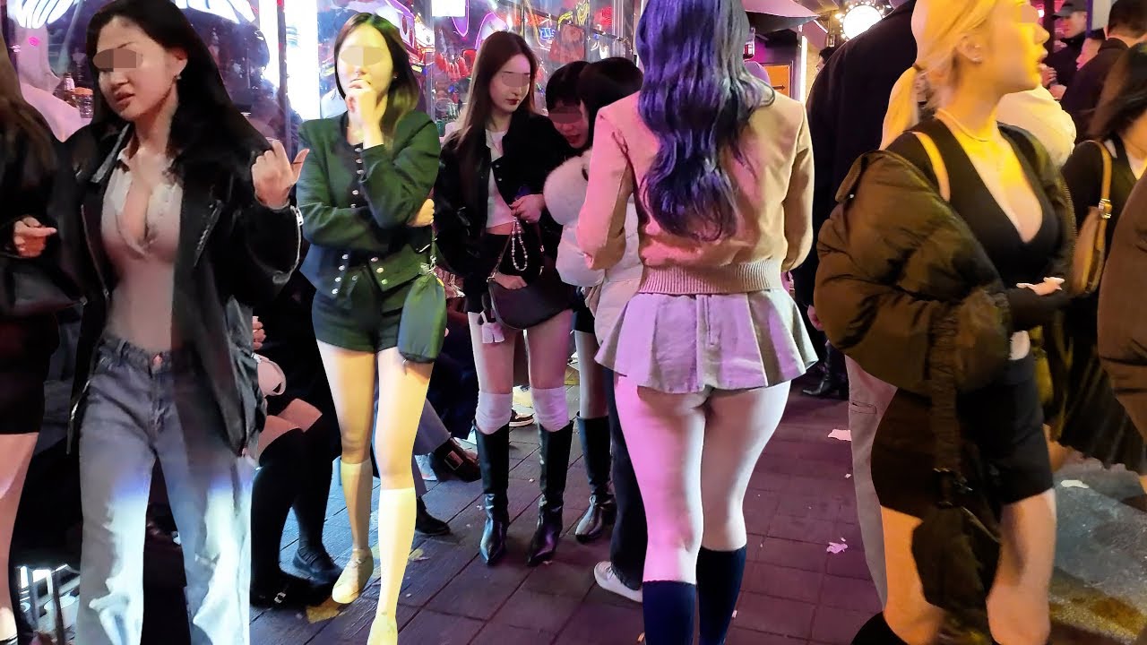 [4K 이태원 클럽 거리 패션 클라쓰] 새벽 1시경에 이태원 거리 패션은 환상적이네요^^ 함께 걸어요^^ #이태원#서울#한국