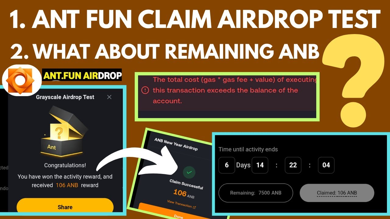 ANT.FUN Airdrop Test Tokens | Claim Process, Gas Fee Issue & Remaining ANB ( 2026)