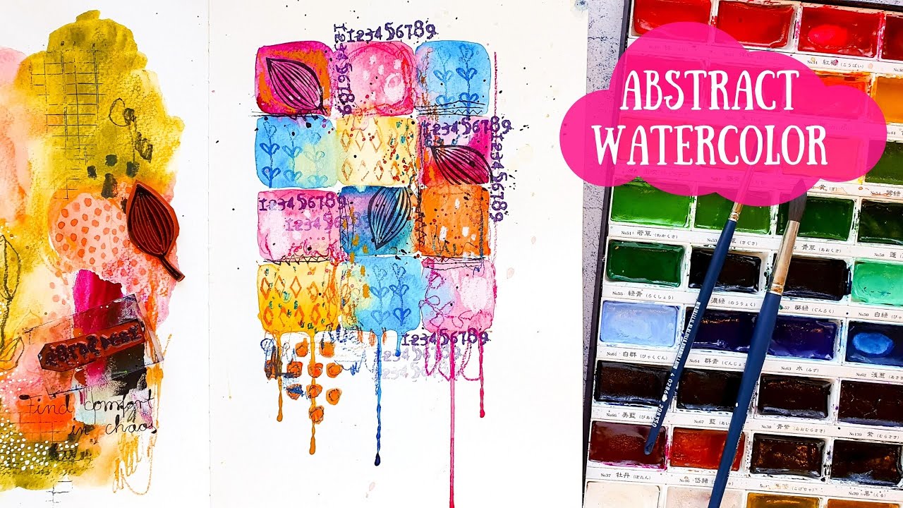 Abstract Watercolor Art Journal Page